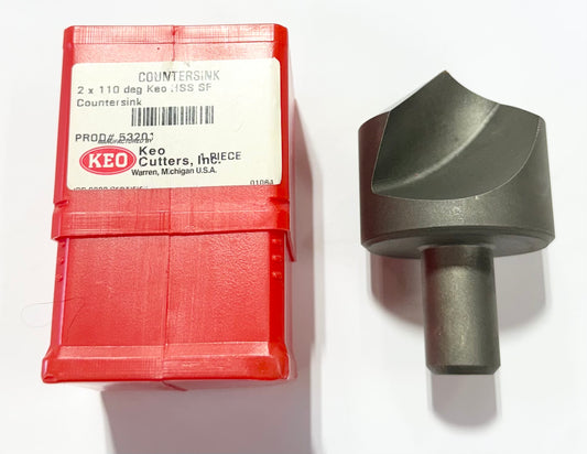 KEO 2" X 110° HSS Countersink Single Flute 3/4" Shank USA Made