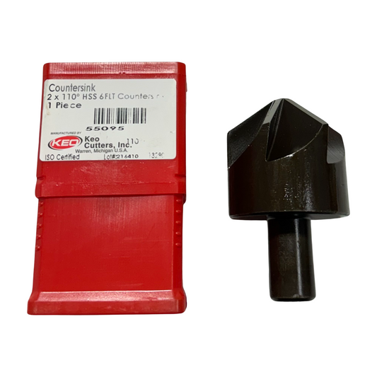 KEO 2" x 110 Deg 6 Flute HSS Countersink USA Made