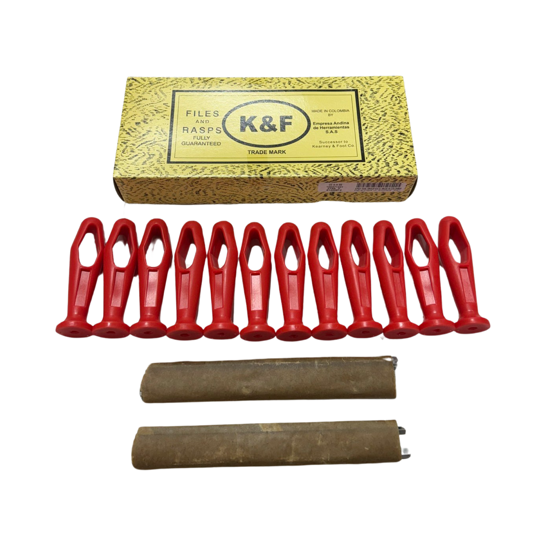 K&F 8" Double Ender Saw Files with Handle 12 Pack
