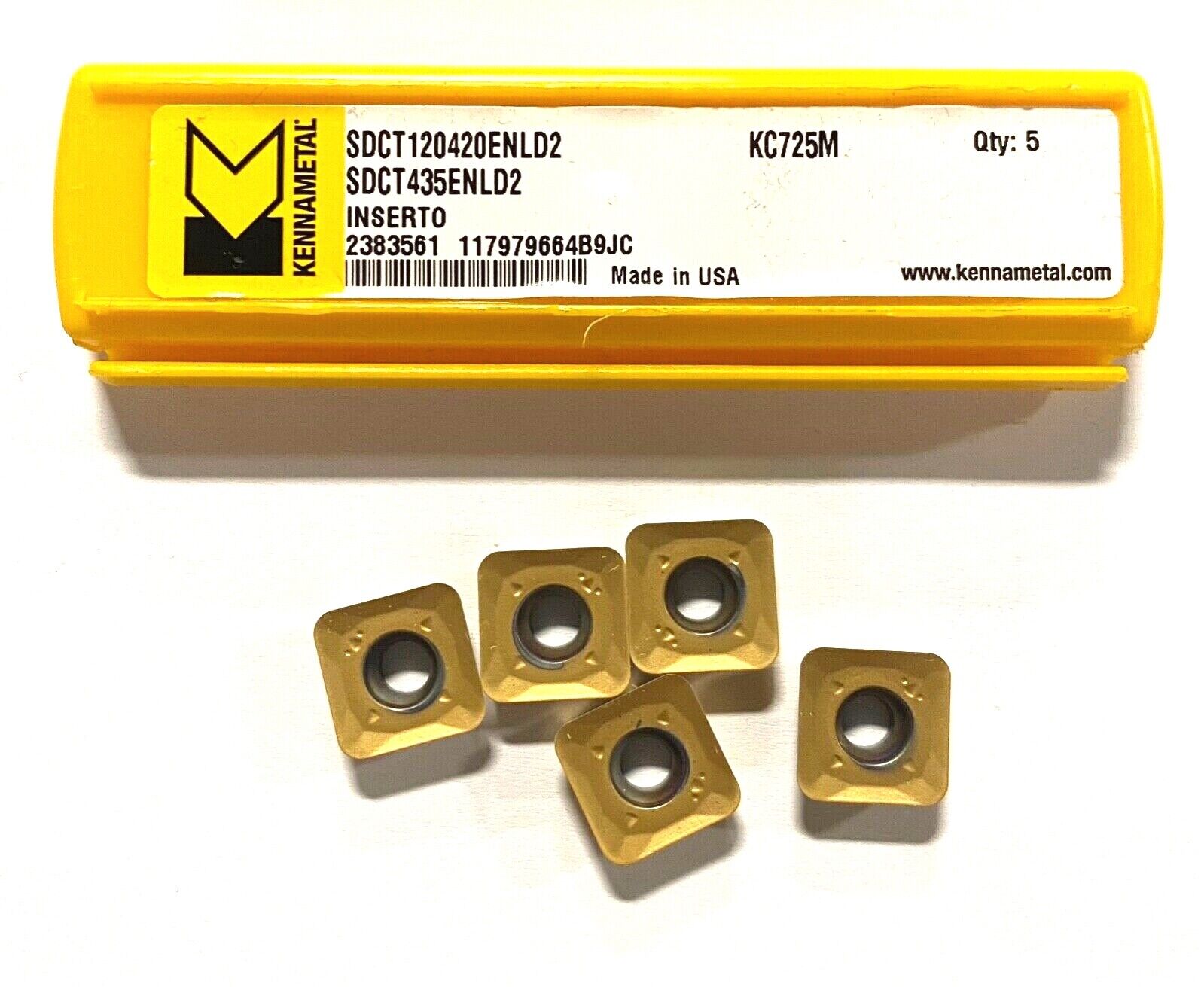 Kennametal Carbide Insert SDCT435ENLD2 Grade KC725M Milling Screw On 5 Pack
