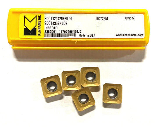 Kennametal Carbide Insert SDCT435ENLD2 Grade KC725M Milling Screw On 5 Pack
