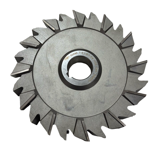 Keo 7" x 1" x 1-1/4" HSS Staggered Tooth Side Milling Cutter USA Made