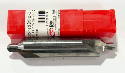 Keo #8 Solid Carbide Drill & Countersink Right Hand 90° Straight Flute USA