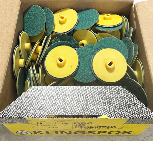 Klingspor 1-1/2" Quick Change Sanding Discs QDC 80 Grit Zirconia Alumina Lubricated 100 Pack