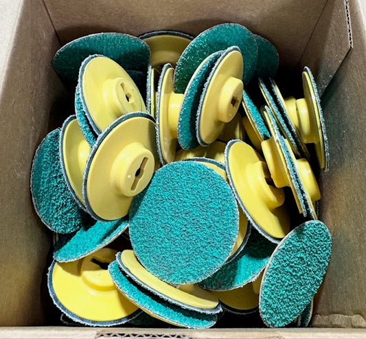 Klingspor 2" Quick Change Sanding Disc QDC 40 Grit Zirconia Alumina- Lubricated 100PK