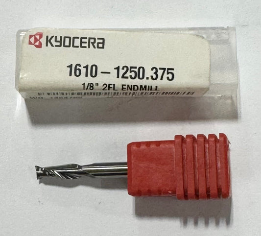 Kyocera 1/8" Carbide End Mill 2 Flute 30° Helix