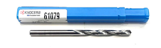 Kyocera 4.4mm Solid Carbide Drill 5xD 2 Flute 180° Point USA Made 61079