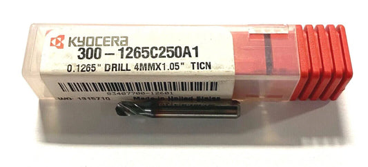 Kyocera 4mm Solid Carbide Drill TiCN Coated USA Made