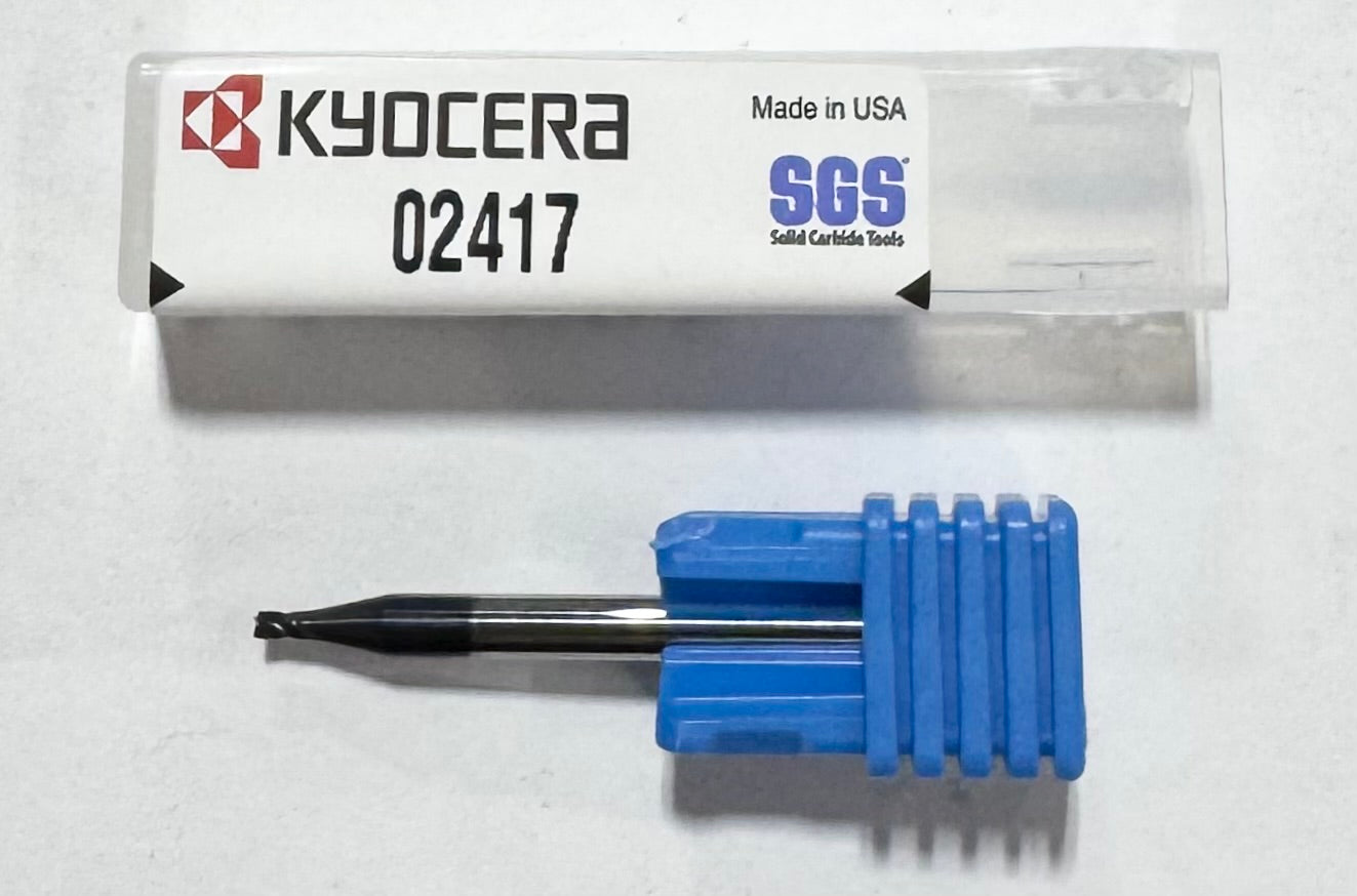 Kyocera .056" Carbide End Mill 4 Flute TA Coating 30 Deg Helix
