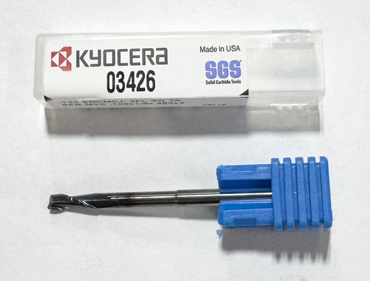 Kyocera .120" Carbide End Mill 2 Flute TA Coating 30 Deg Helix