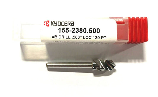 Kyocera Solid Carbide Inverse Diameter Micro Drill Size B 130° Point Series 155