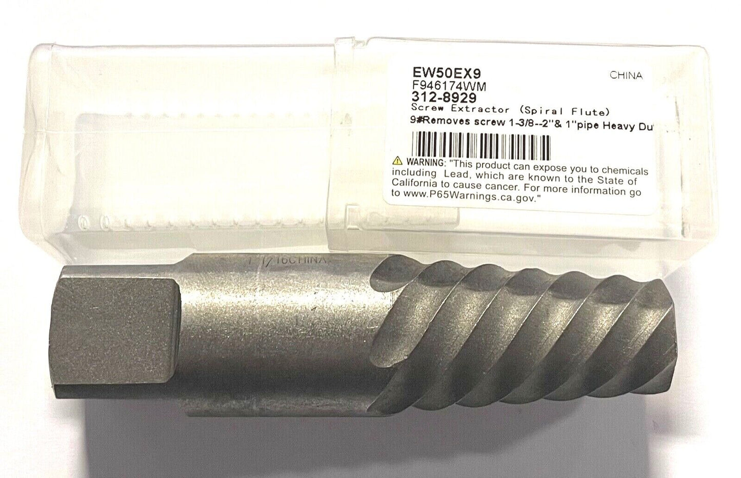 Left Hand Spiral Screw Extractor For Removing 1-3/8"-2" 1 Pipe 1-1/16" Drill