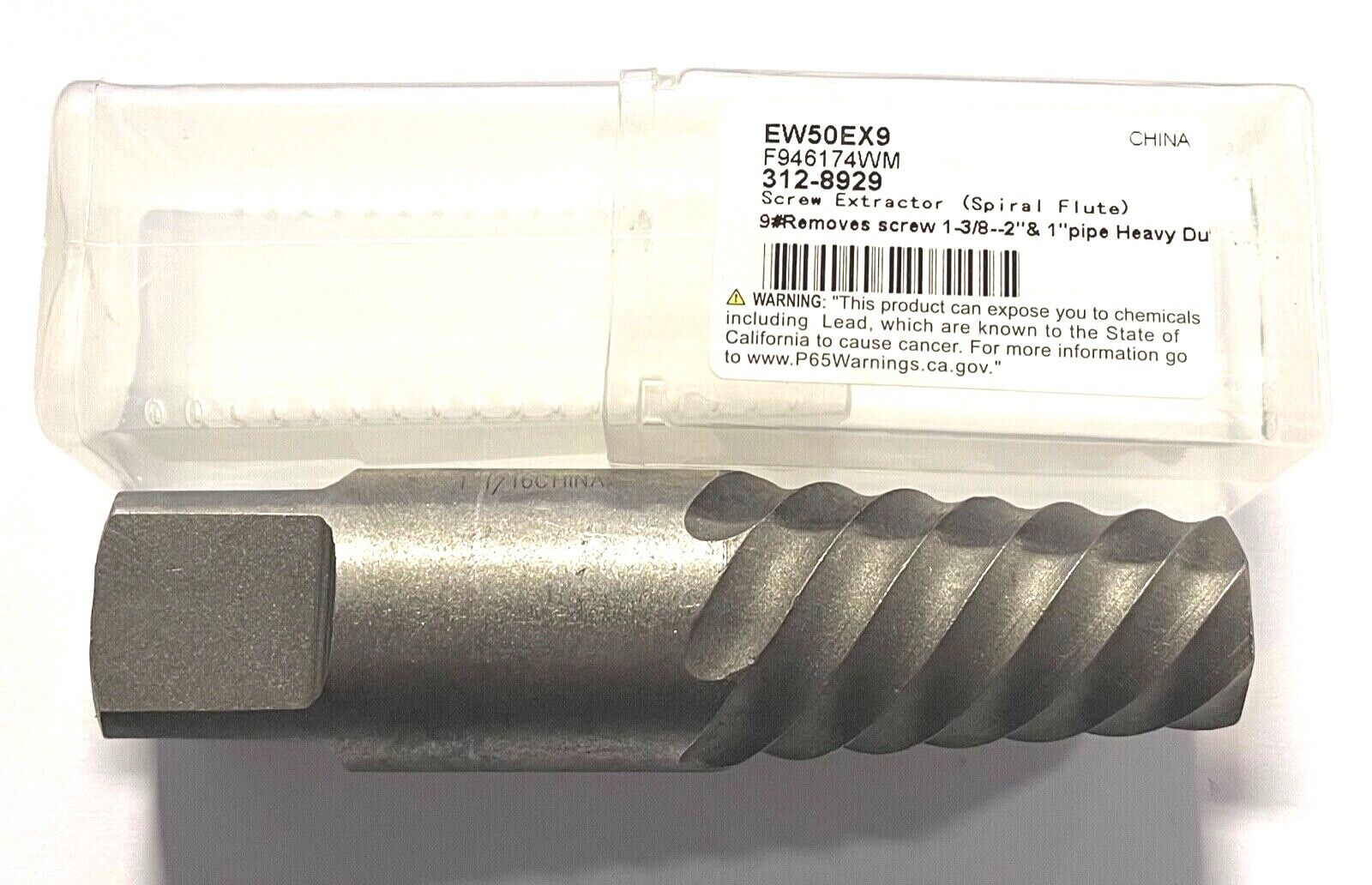 Left Hand Spiral Screw Extractor For Removing 1-3/8"-2" 1 Pipe 1-1/16" Drill