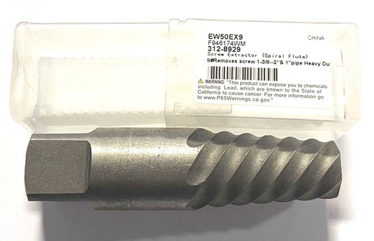 Left Hand Spiral Screw Extractor For Removing 1-3/8"-2" 1 Pipe 1-1/16" Drill