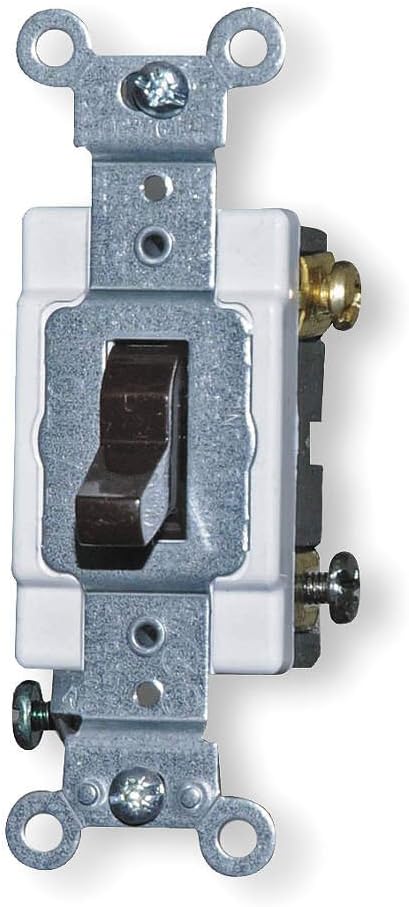 Leviton 20-Amp, 120/277-Volt, Toggle 3-Way AC Quiet Switch, Heavy Duty, Brown