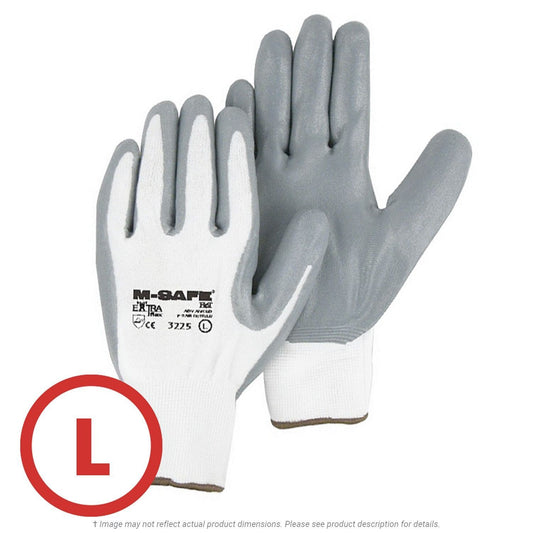 M-SAFE Foamed Nitrile Palm Coated Safety Glove Size Large