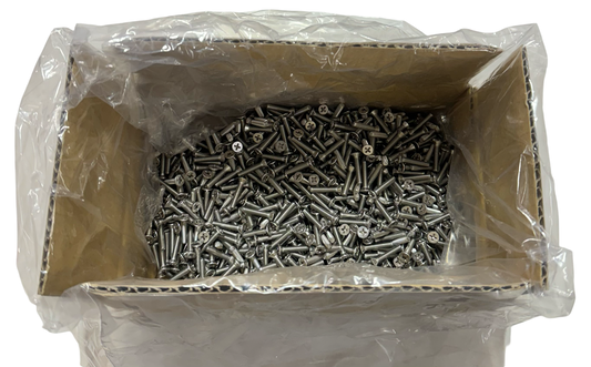M4-0.70 x 20 mm Phillips Flat Machine Screw, Plain Stainless Steel, 1000 PK
