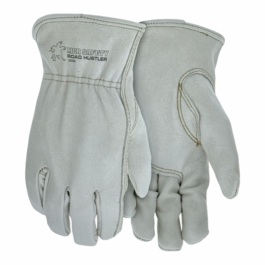 MCR Safety Road Hustler Premium Grain Leather Leather Drivers Work Gloves Size Medium