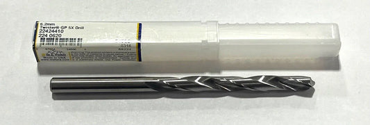 M.A Ford 6.2mm Solid Carbide Drill 5xD 2 Flute 118° USA Made 24506