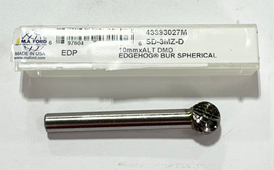 M.A. Ford 10mm Carbide Burr Spherical Shape SD-3MZ-D 1/4" Shank USA
