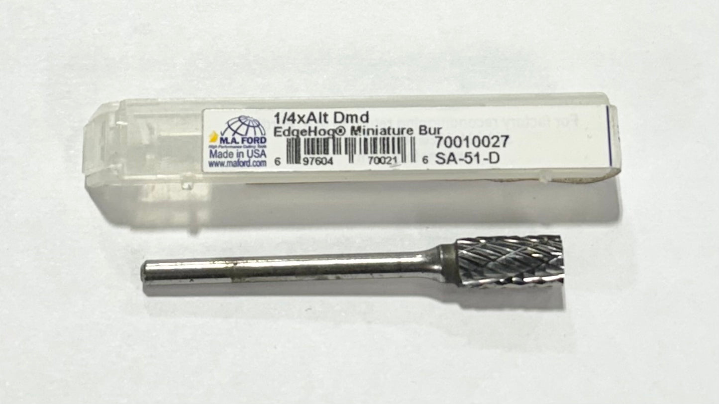M.A. Ford 1/4" Carbide Burr SA-51-D EdgeHog Miniature Double Cut USA