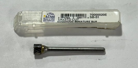 M.A. Ford 1/4" Carbide Miniature Burr Single Cut 1/8" Shank USA Mde
