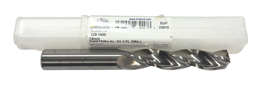M.A. Ford 14mm Solid Carbide Drill 5xD High Performance 3 Flute