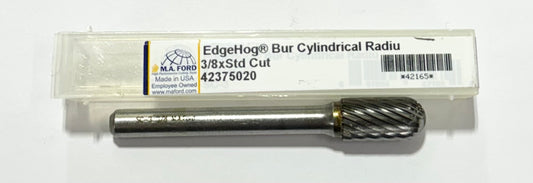 M.A. Ford 3/8" Carbide Burr Cylindrical Radius End 1/4" Shank USA Made
