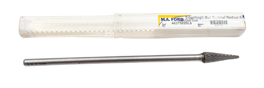 M.A. Ford 3/8" Carbide Burr SL-3L6 Conical Radius End 7-3/16" OAL