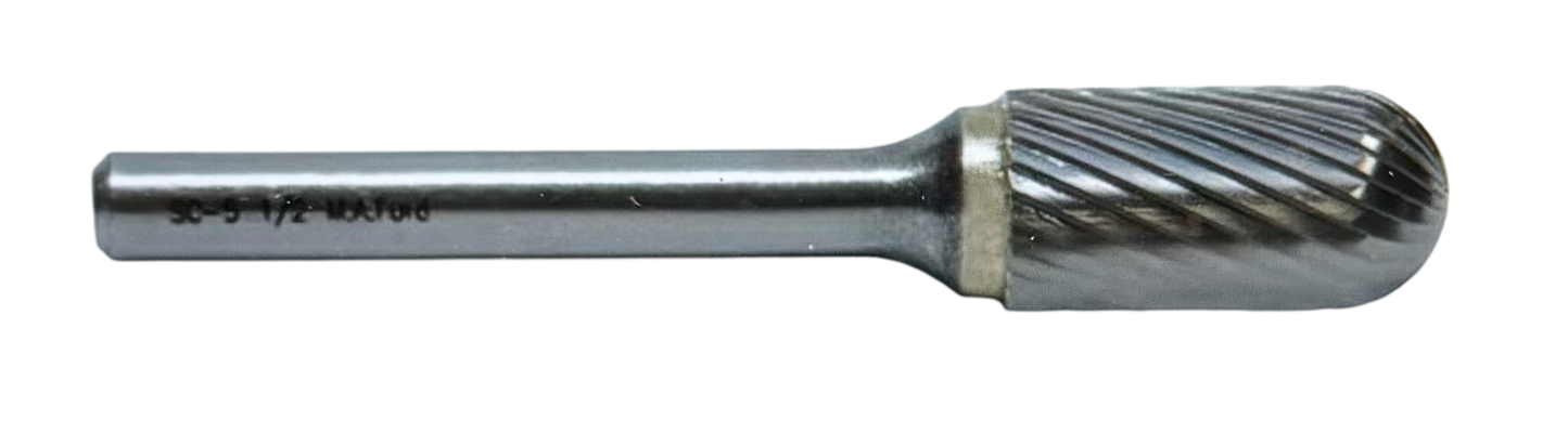 M.A. Ford 5/32" Miniature Carbide Burr SC-52 Cylindrical Radius End Single Cut