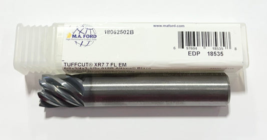 M.A. Ford 5/8" Carbide End Mill 7 Flute .015" Radius Altima Blazed Coated