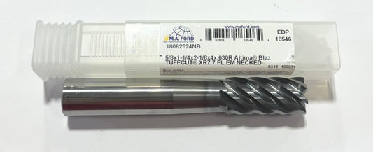 M.A. Ford 5/8" Carbide End Mill .030" Radius Altima Blaze 7 Flute Necked