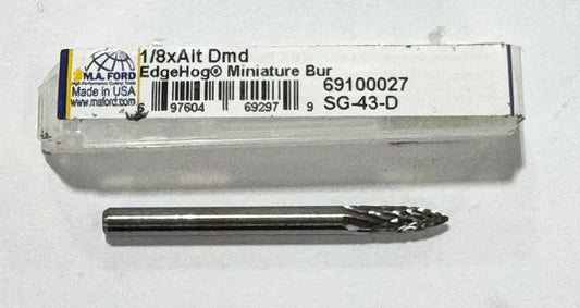 M.A. Ford EdgeHog 1/8" x 3/8" x 1-1/2" Carbide Burr SG-43-D Double Cut