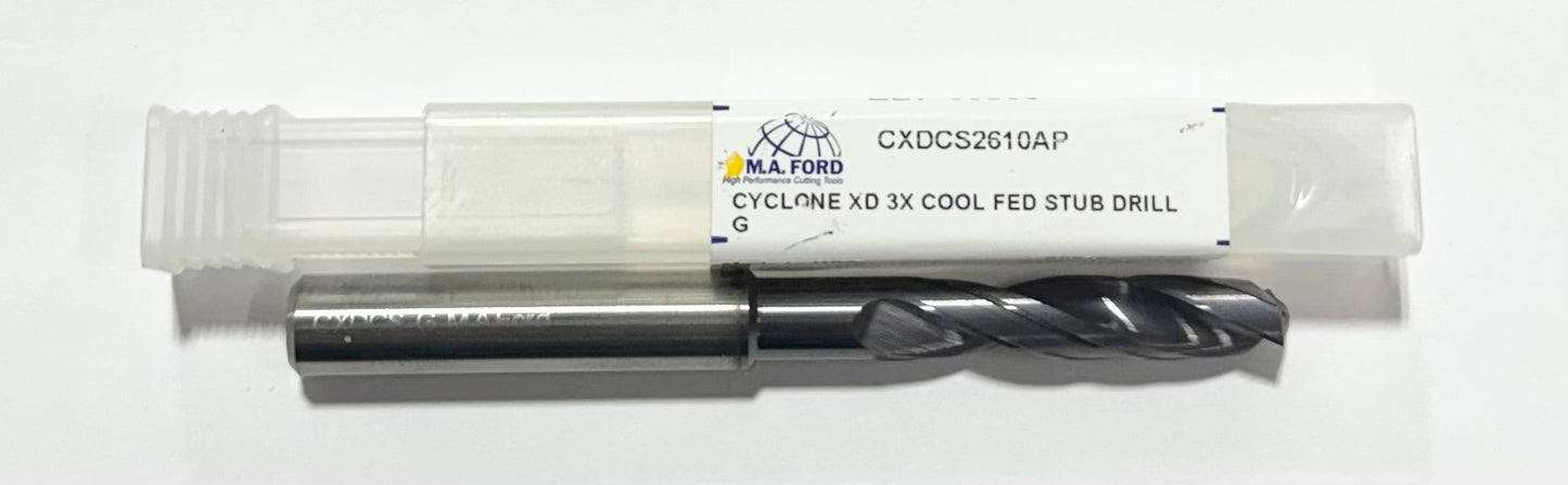 M.A. Ford Letter G Solid Carbide Drill 3X Coolant Fed Double Margin Altima Plus
