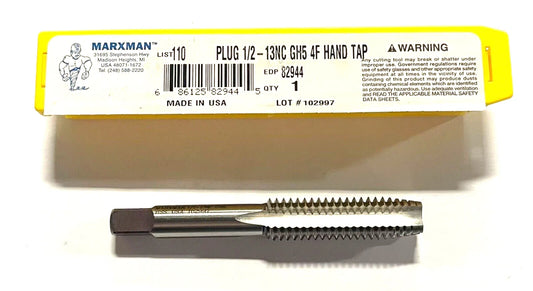 Marxman 1/2-13NC HSS Hand Tap GH5 4 Flute Plug Tap USA Made 82944
