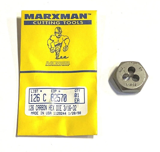 Marxman 3/16-32 Hexagon Rethreading Die USA Made 82570