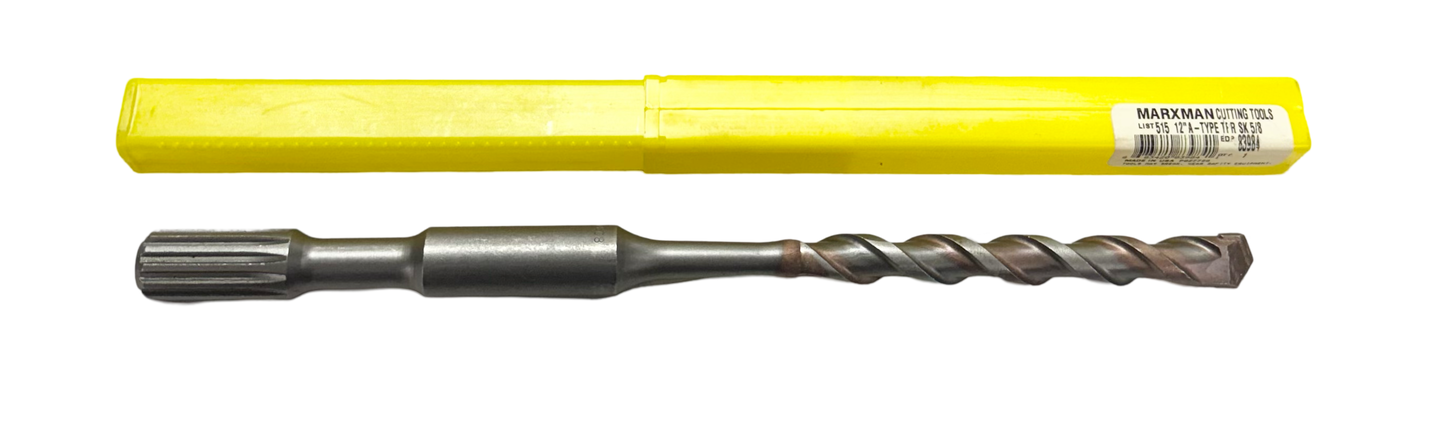 Marxman 5/8" x 12" Spline Drive Percussion Hammer Drill Carbide Tipped USA Made