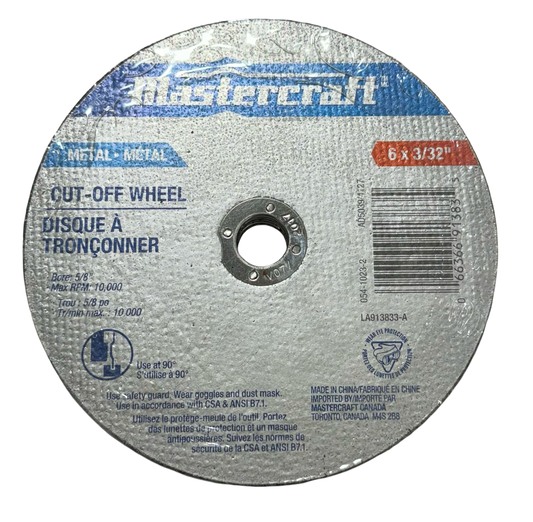 MasterCraft 6" x 3/32" x 5/8" Metal Cut-Off Wheel 5 Pack