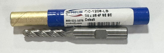 Melin 1/4" Cobalt Ball Nose End Mill Long Length 4 Flute 3/8" Shank USA