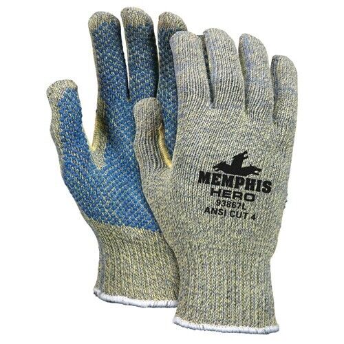 Memphis Safety PVC Dot Palm Cut Resistant Glove 7 Gauge Cut Resistant 4 Medium