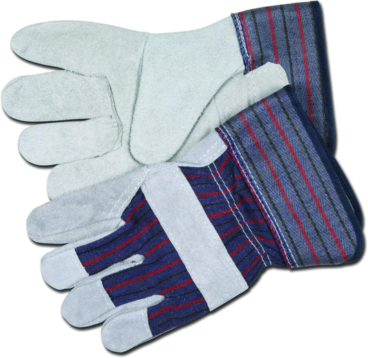 Memphis Split Cow Leather Palm Work Gloves Size Medium 1 Pair