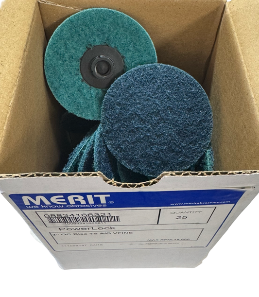 Merit 3" Quick Chnage Surface Conditioning Discs Type TS/II A/O Fine 25 Pack