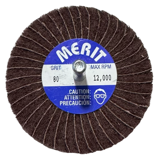 Merit 3" x 1" x 1/4" Interleaf Flap Wheel Aluminum Oxide 80 Grit