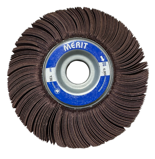 Merit 6" x 1" x 1" High Performance Flap Wheel 120 Grit Ceramic Alumina