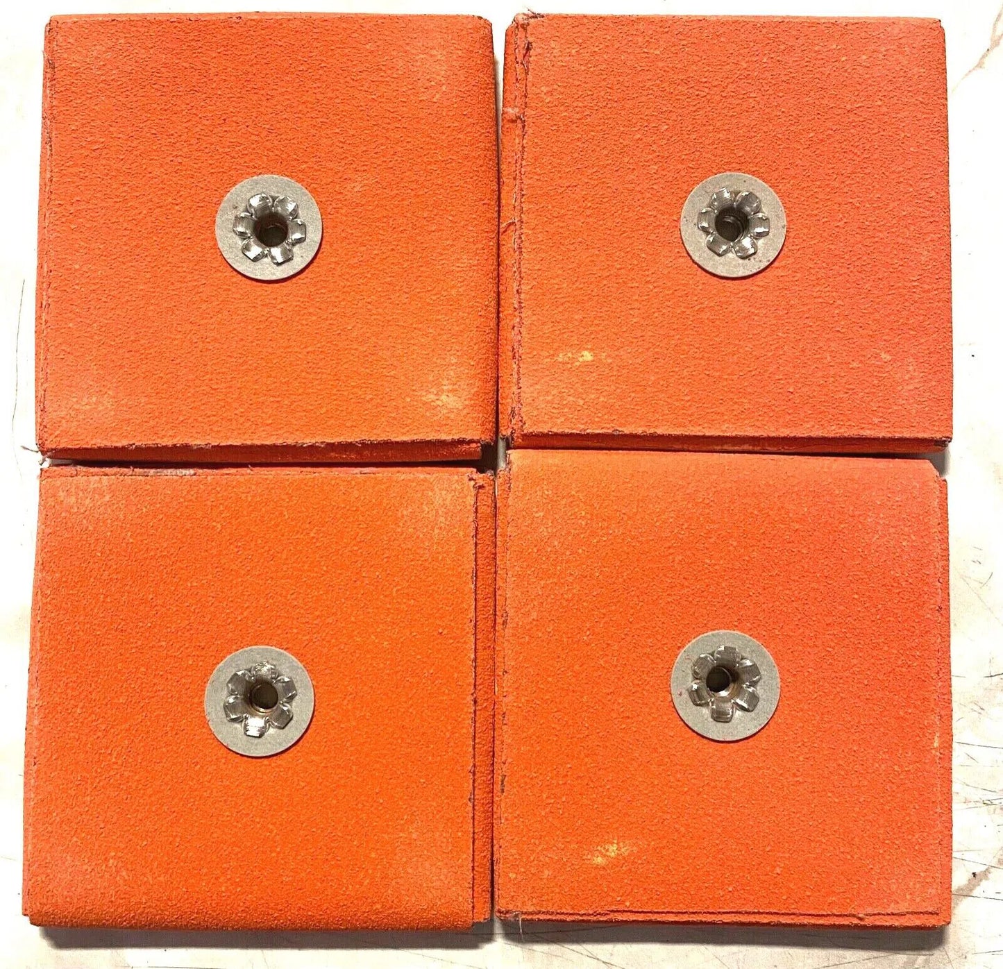 Merit Abrasive Square Sander Pad SPEZSP 3-1/2" x 3-1/2" x 5/16" Blaze C12 4 Pack
