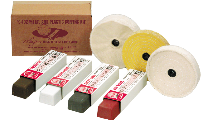 Metal And Plastic Buffing Polishing Kit for Use With 6" Bench Grinder