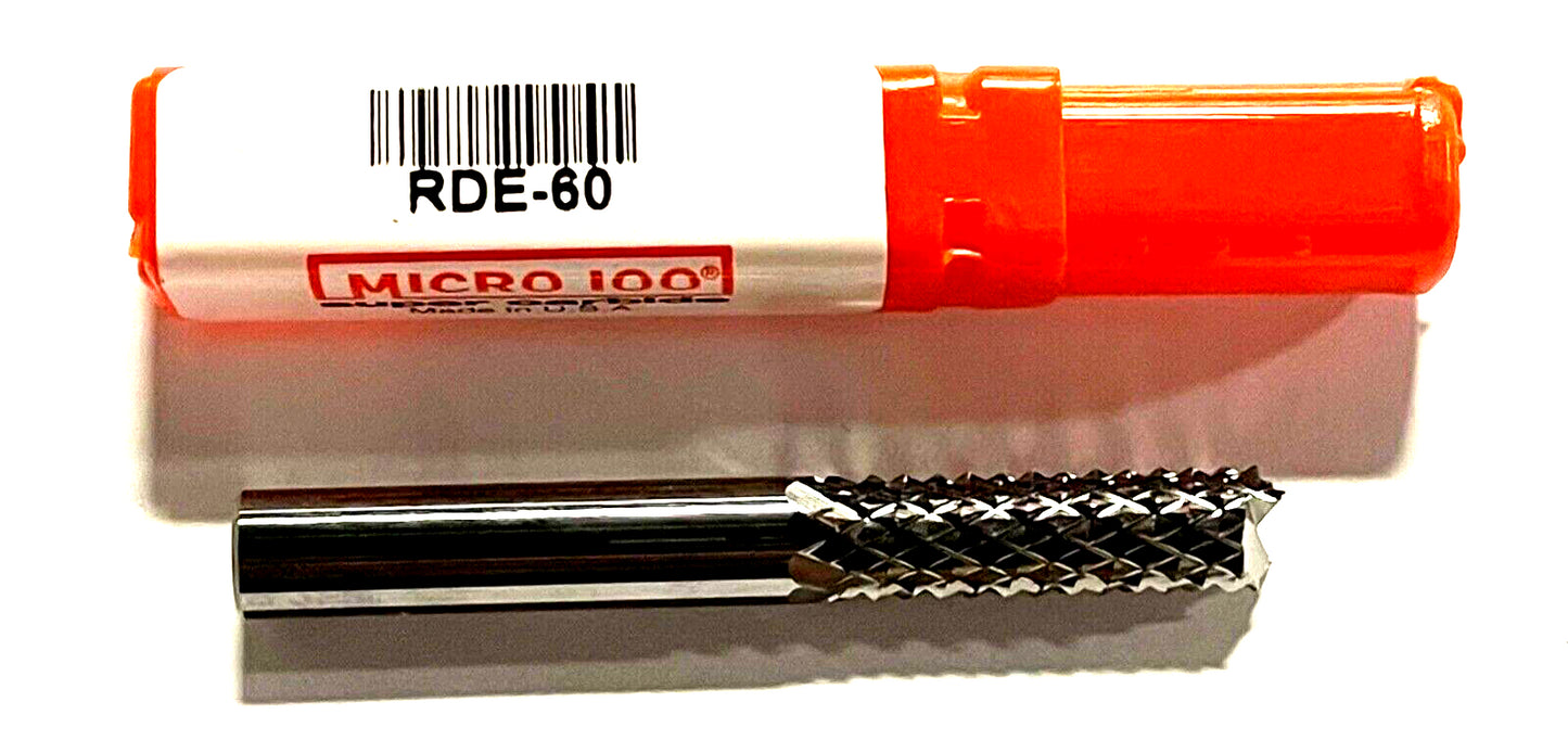 Micro 100 1/4" Solid Carbide Router Bit Fishtail Point 1/4" Shank USA Made