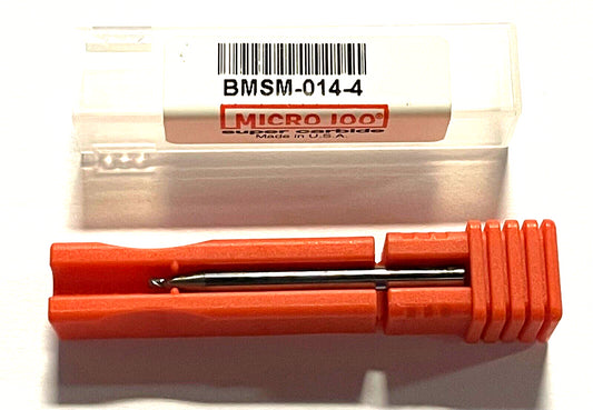 Micro 100 1.4mm Carbide Ball Nose Miniature End Mill 4 Flute USA Made