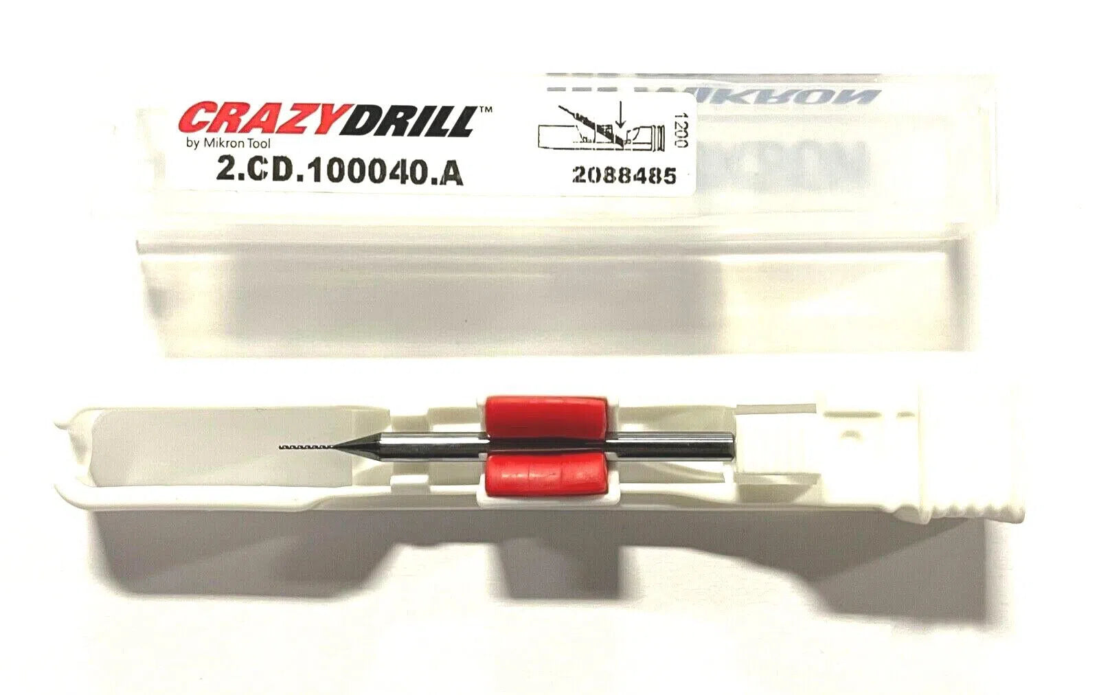Mikron CrazyDrill .4mm Solid Carbide Drill 10xD DLC Coating 130° Point