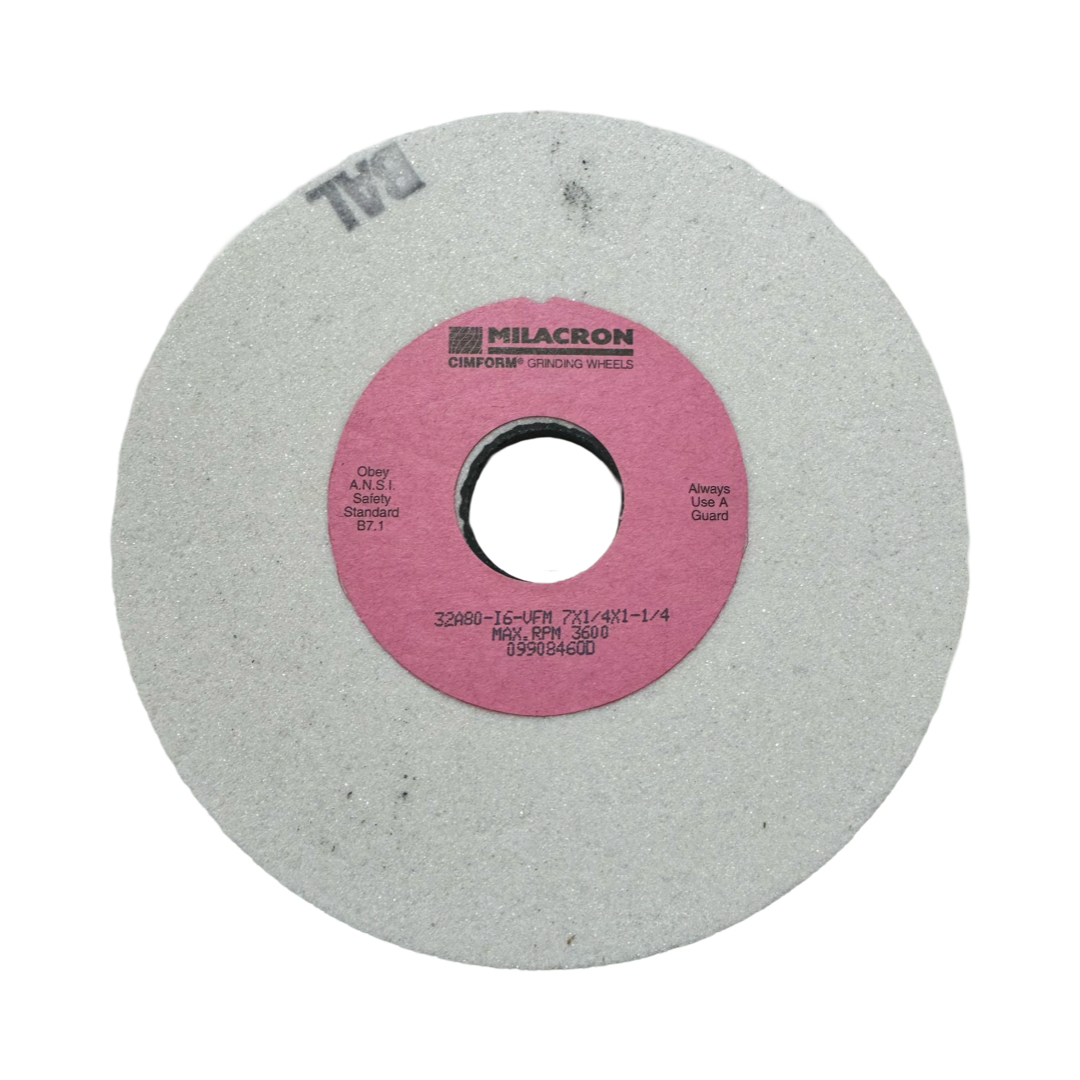 Milacron 7" X 1/4" X 1-1/4" Grinding Wheel 32A80-I6-VFM